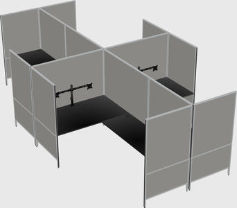 Modern modular quad l-shaped panel system