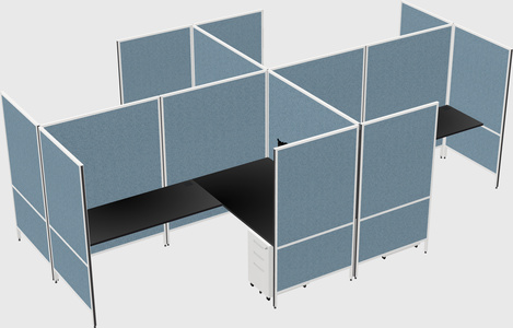 Modern modular quad l-shaped panel system