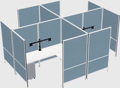 Modern modular quad l-shaped panel system