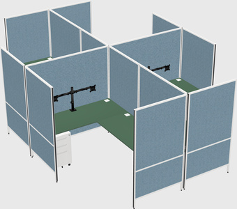 Modern modular quad l-shaped panel system