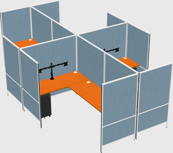 Modern modular quad l-shaped panel system