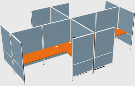 Modern modular quad l-shaped panel system