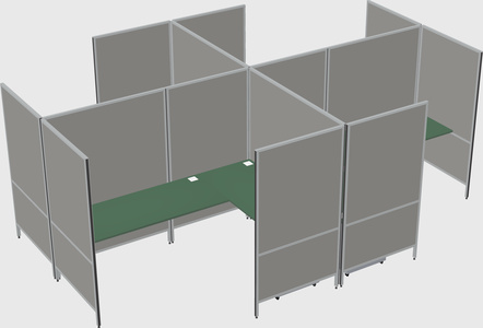 Modern modular quad l-shaped panel system
