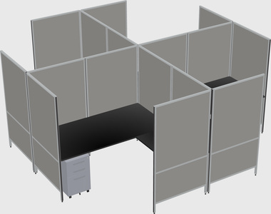 Modern modular quad l-shaped panel system