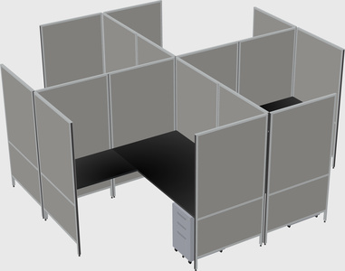 Modern modular quad l-shaped panel system