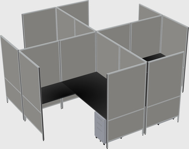 Modern modular quad l-shaped panel system