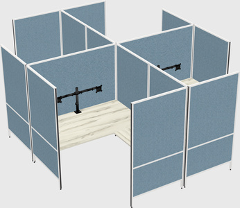 Modern modular quad l-shaped panel system