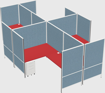 Modern modular quad l-shaped panel system