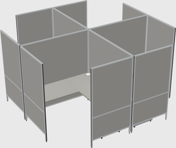 Modern modular quad l-shaped panel system