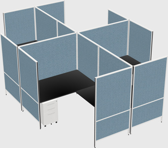 Modern modular quad l-shaped panel system