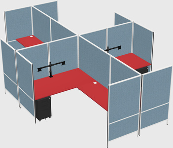 Modern modular quad l-shaped panel system