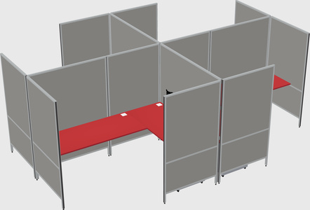 Modern modular quad l-shaped panel system