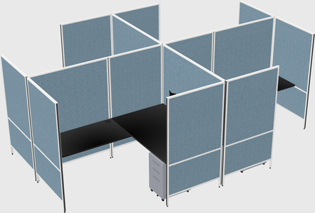 Modern modular quad l-shaped panel system
