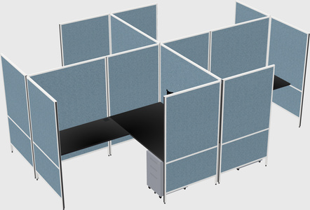Modern modular quad l-shaped panel system