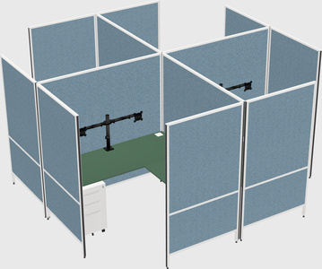 Modern modular quad l-shaped panel system