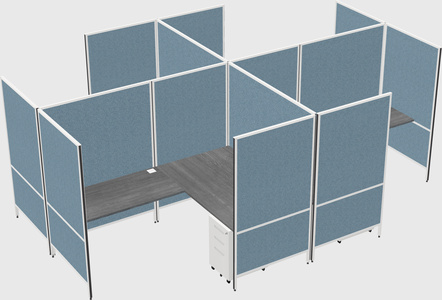 Modern modular quad l-shaped panel system
