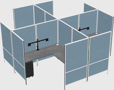 Modern modular quad l-shaped panel system