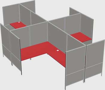 Modern modular quad l-shaped panel system