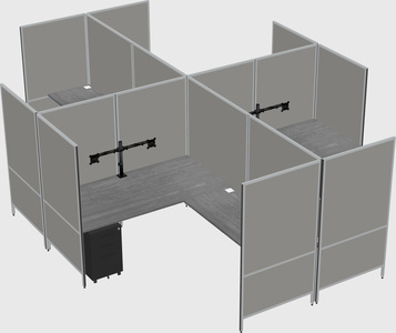 Modern modular quad l-shaped panel system