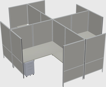 Modern modular quad l-shaped panel system