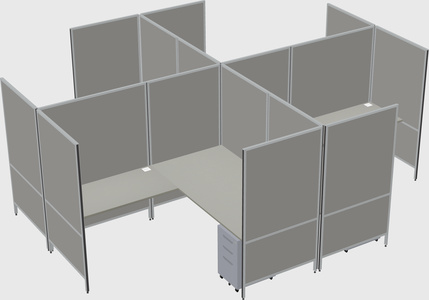 Modern modular quad l-shaped panel system