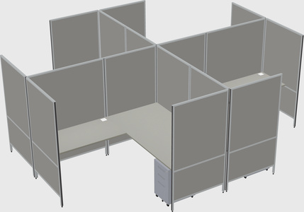 Modern modular quad l-shaped panel system