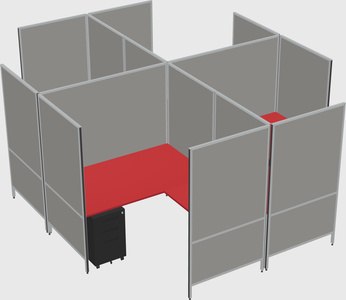 Modern modular quad l-shaped panel system
