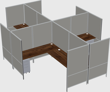 Modern modular quad l-shaped panel system