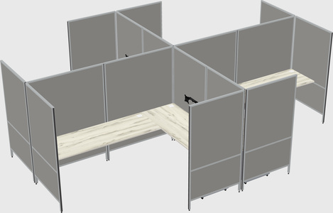Modern modular quad l-shaped panel system