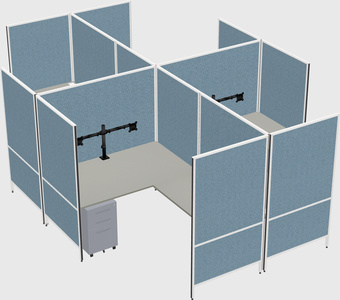 Modern modular quad l-shaped panel system