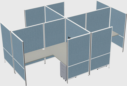 Modern modular quad l-shaped panel system
