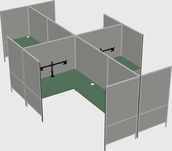 Modern modular quad l-shaped panel system