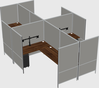 Modern modular quad l-shaped panel system