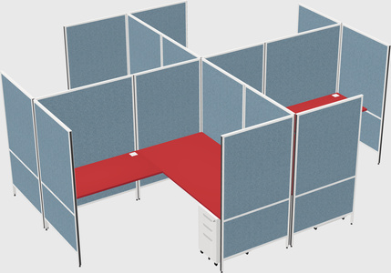 Modern modular quad l-shaped panel system