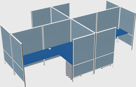Modern modular quad l-shaped panel system