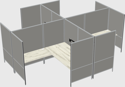 Modern modular quad l-shaped panel system