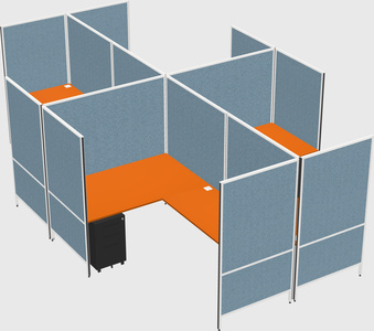 Modern modular quad l-shaped panel system