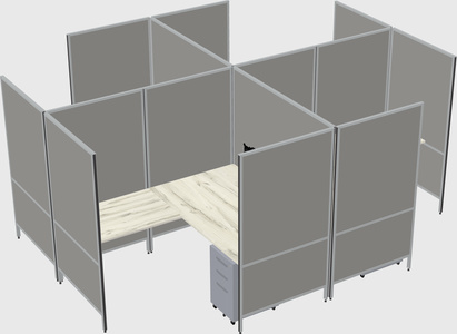 Modern modular quad l-shaped panel system