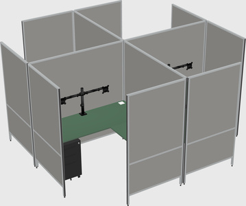 Modern modular quad l-shaped panel system
