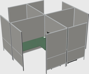 Modern modular quad l-shaped panel system