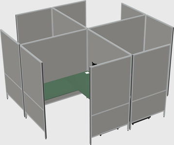 Modern modular quad l-shaped panel system