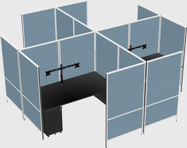 Modern modular quad l-shaped panel system