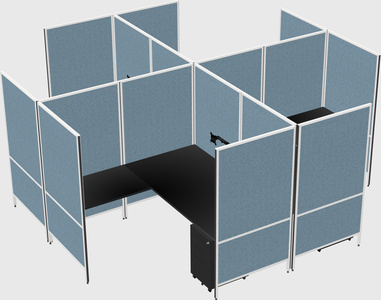 Modern modular quad l-shaped panel system