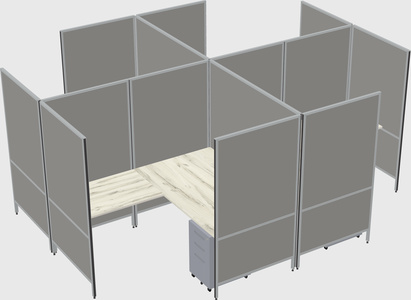 Modern modular quad l-shaped panel system