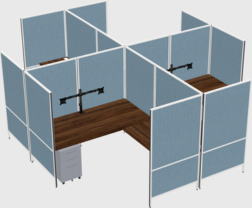 Modern modular quad l-shaped panel system
