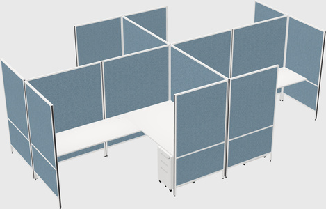 Modern modular quad l-shaped panel system