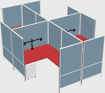 Modern modular quad l-shaped panel system