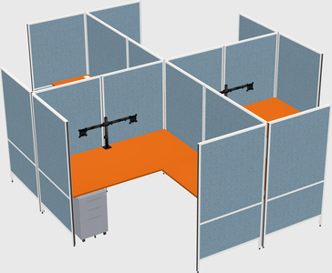 Modern modular quad l-shaped panel system