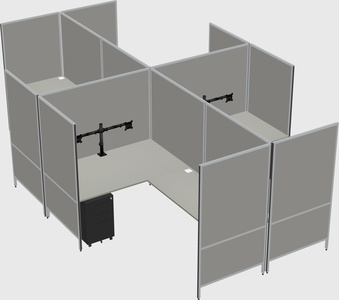 Modern modular quad l-shaped panel system