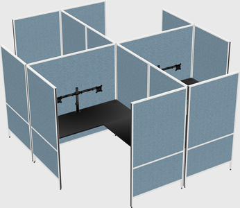 Modern modular quad l-shaped panel system